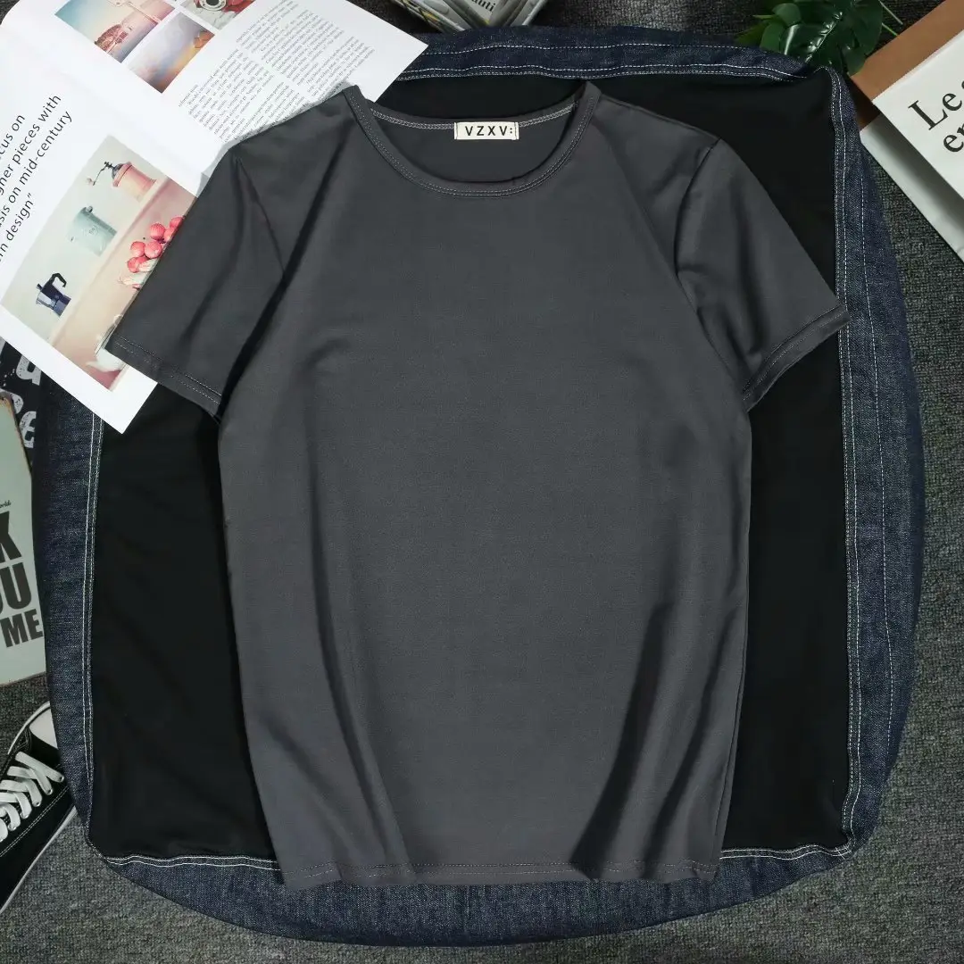 Men Green Slim Fit T-Shirt Short Sleeve Round Neck - Image 7