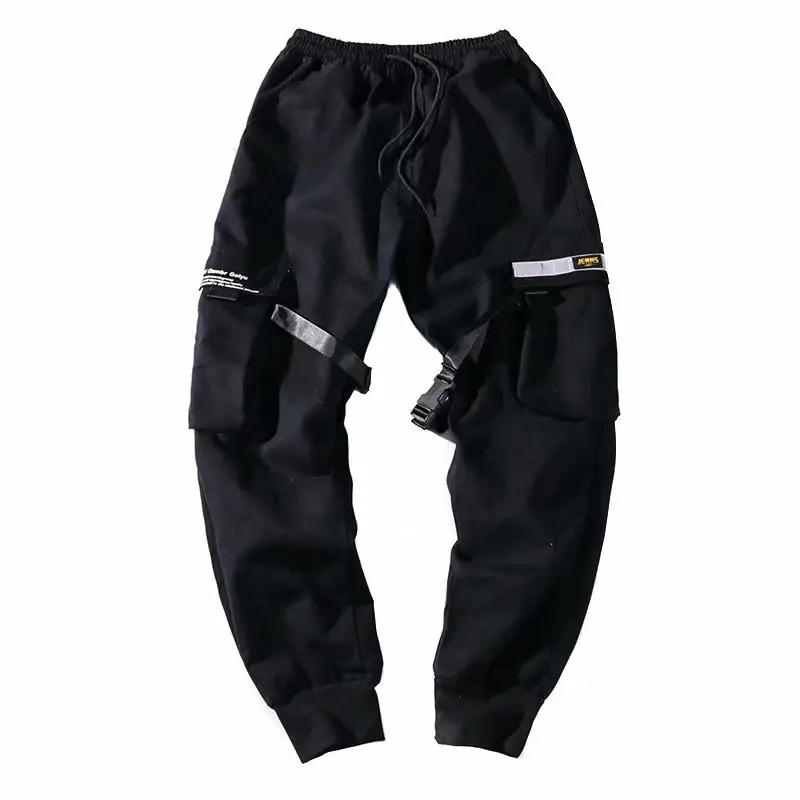 Men Black Multi-Pocket Casual Trousers Set - Image 6