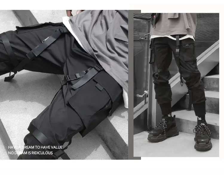 Men Black Three-Dimensional Pocket Pants — feature 3