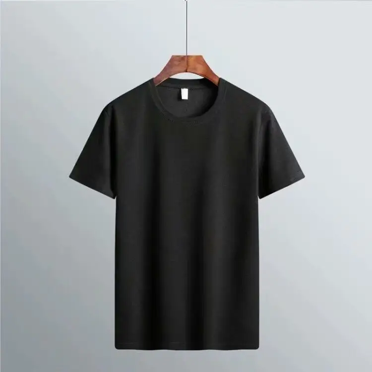 Men Black Slim Fit T-Shirt Summer - Image 4