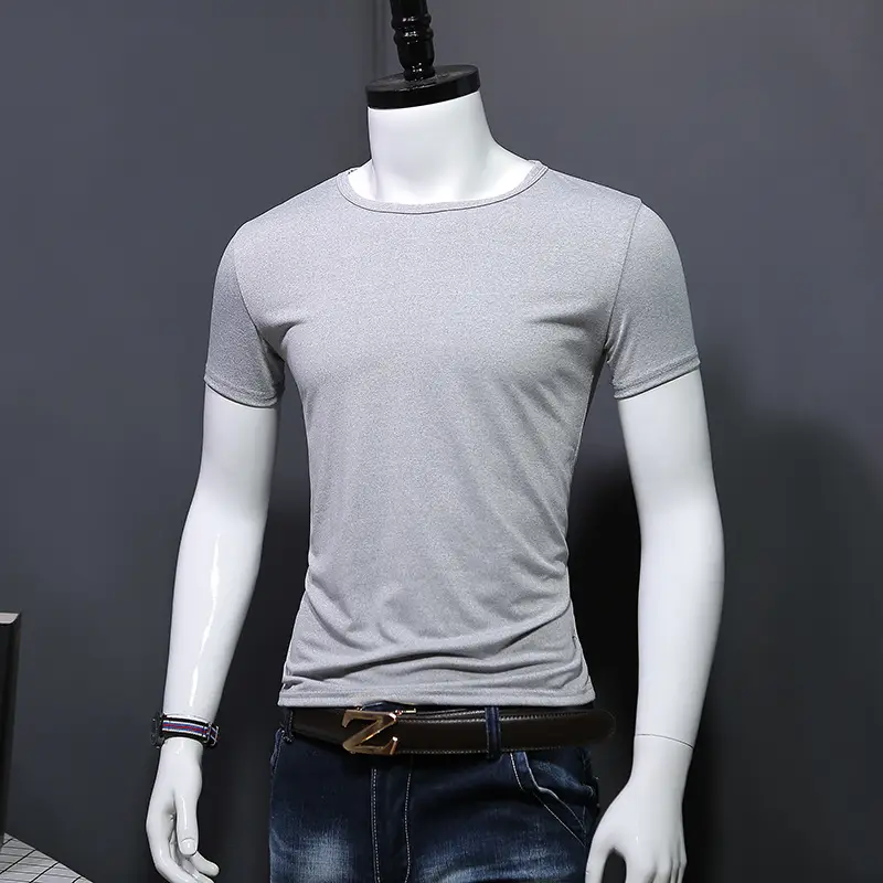 Men Maroon Slim Fit T-Shirt Short Sleeve - Image 2