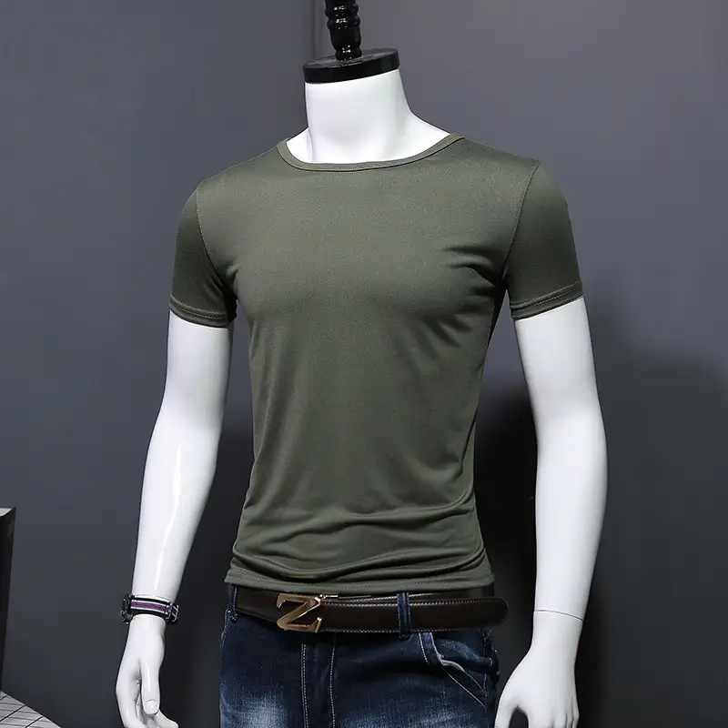 Men Maroon Slim Fit T-Shirt Short Sleeve - Image 4