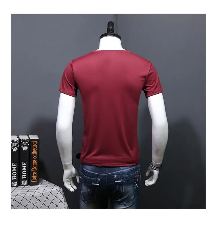 Men Maroon Slim Fit T-Shirt Short Sleeve — feature 15