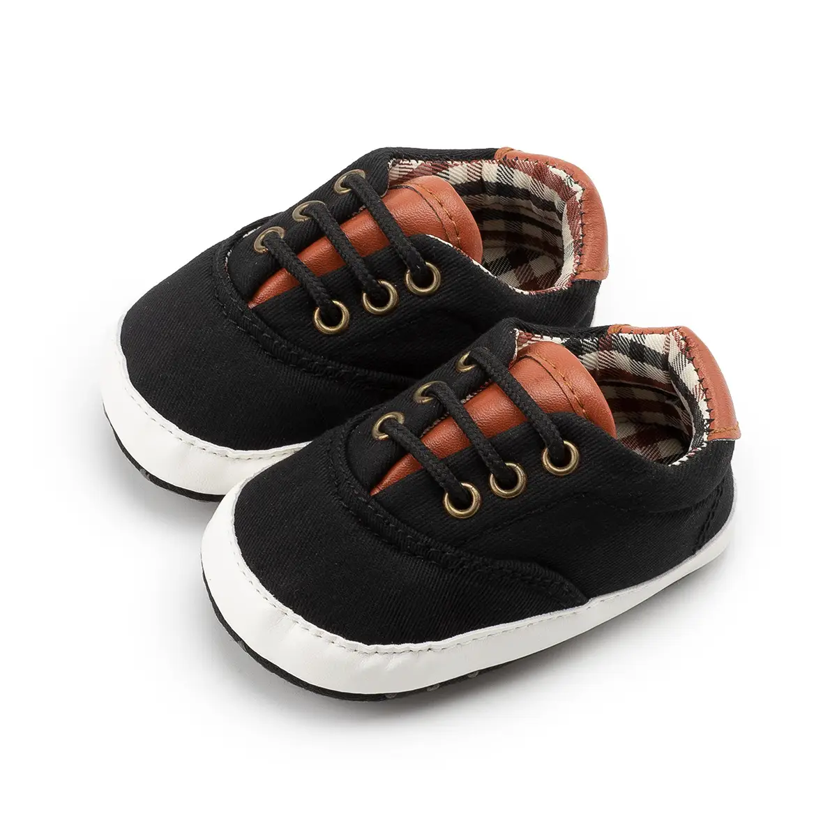 Grey Canvas Baby Shoes for 0-12 Months