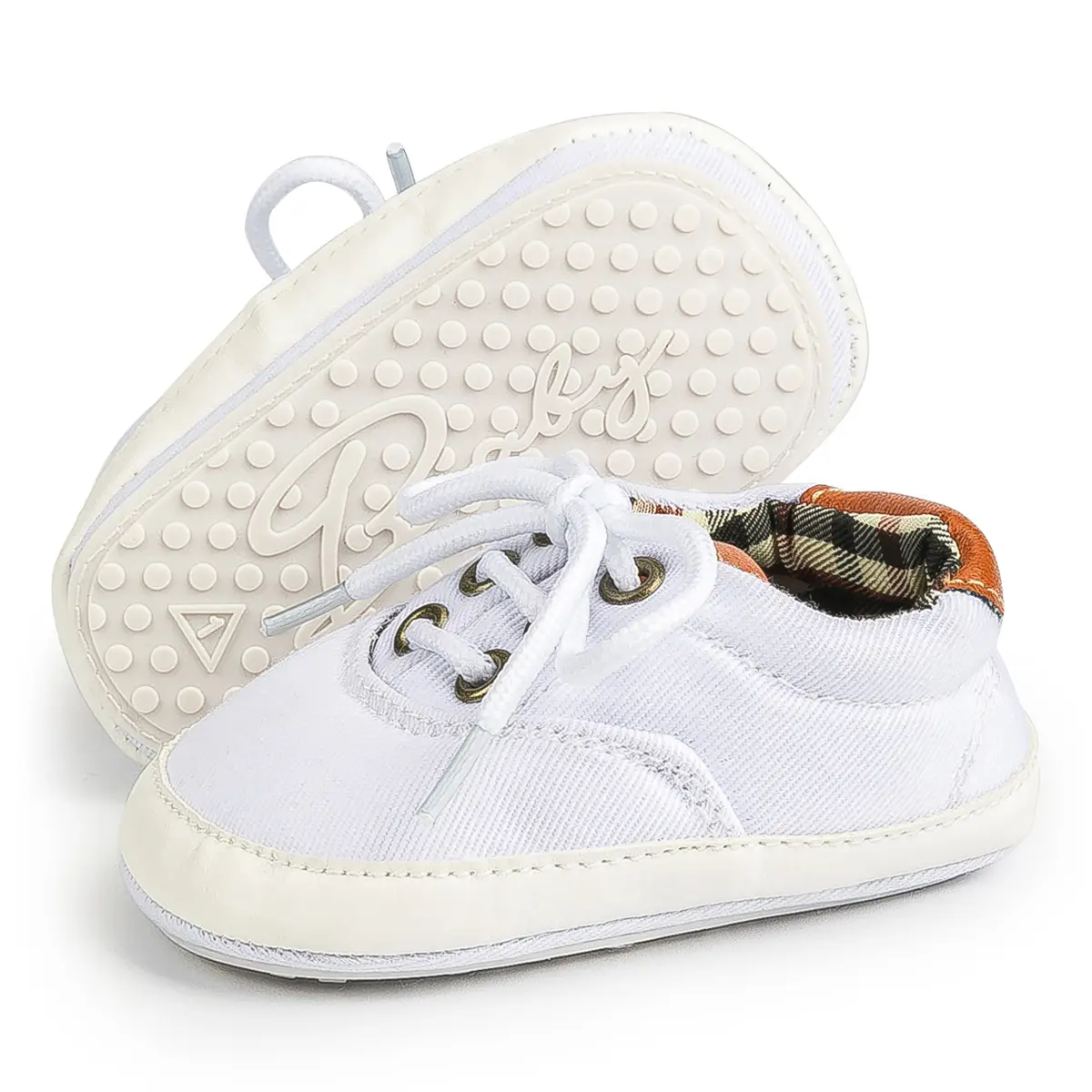 Grey Canvas Baby Shoes for 0-12 Months