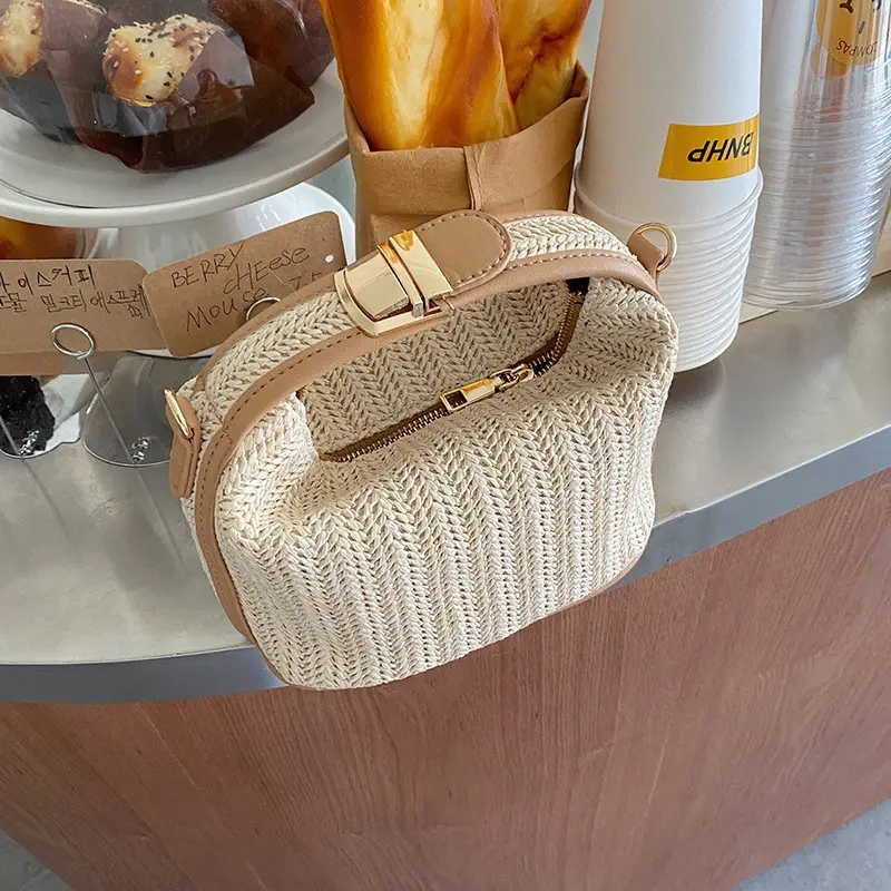 Beige woven bag