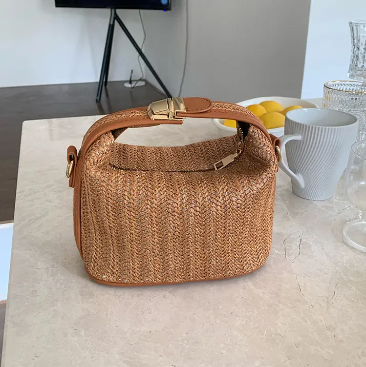 Women's Knitted Beige Shoulder Bag 2026 - Image 2