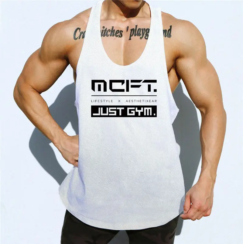 Men's Gray MCFT Back Mesh Fitness Vest