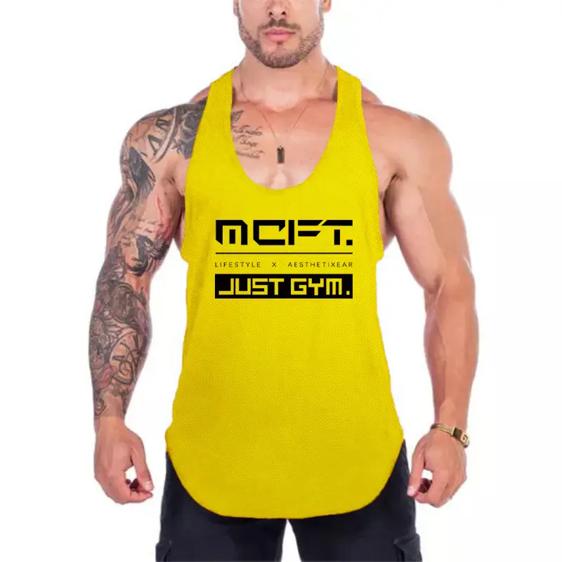 Men's Gray MCFT Back Mesh Fitness Vest