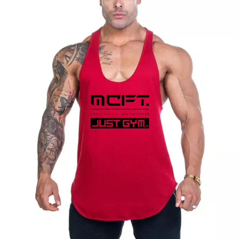 Men's Gray MCFT Back Mesh Fitness Vest