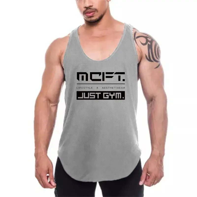Men's Gray MCFT Back Mesh Fitness Vest