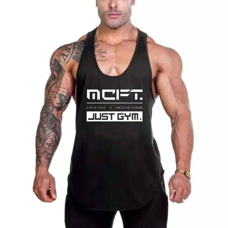 Men's Gray MCFT Back Mesh Fitness Vest