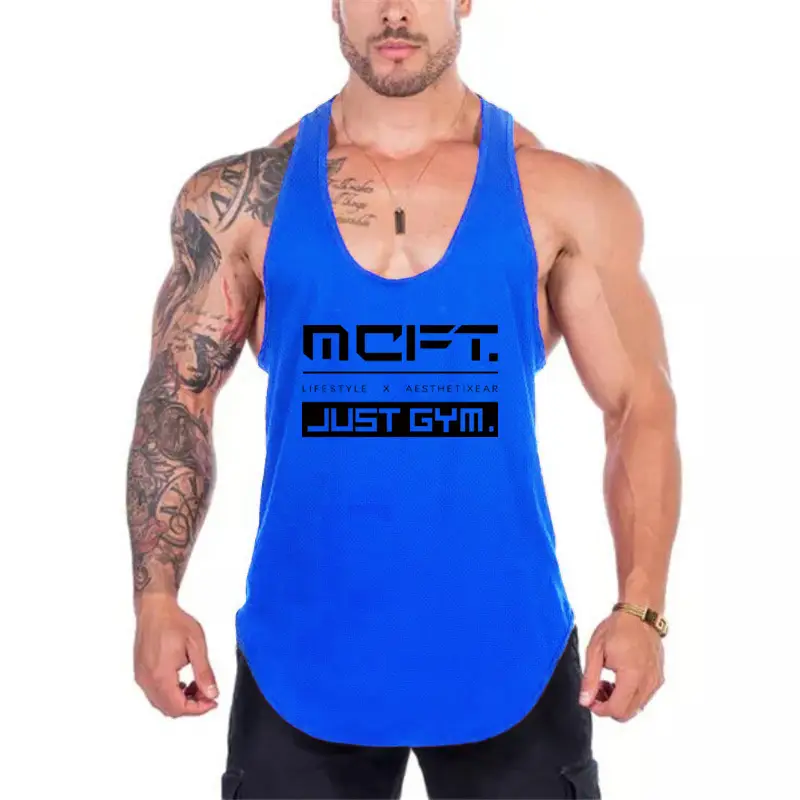 Men's Gray MCFT Back Mesh Fitness Vest