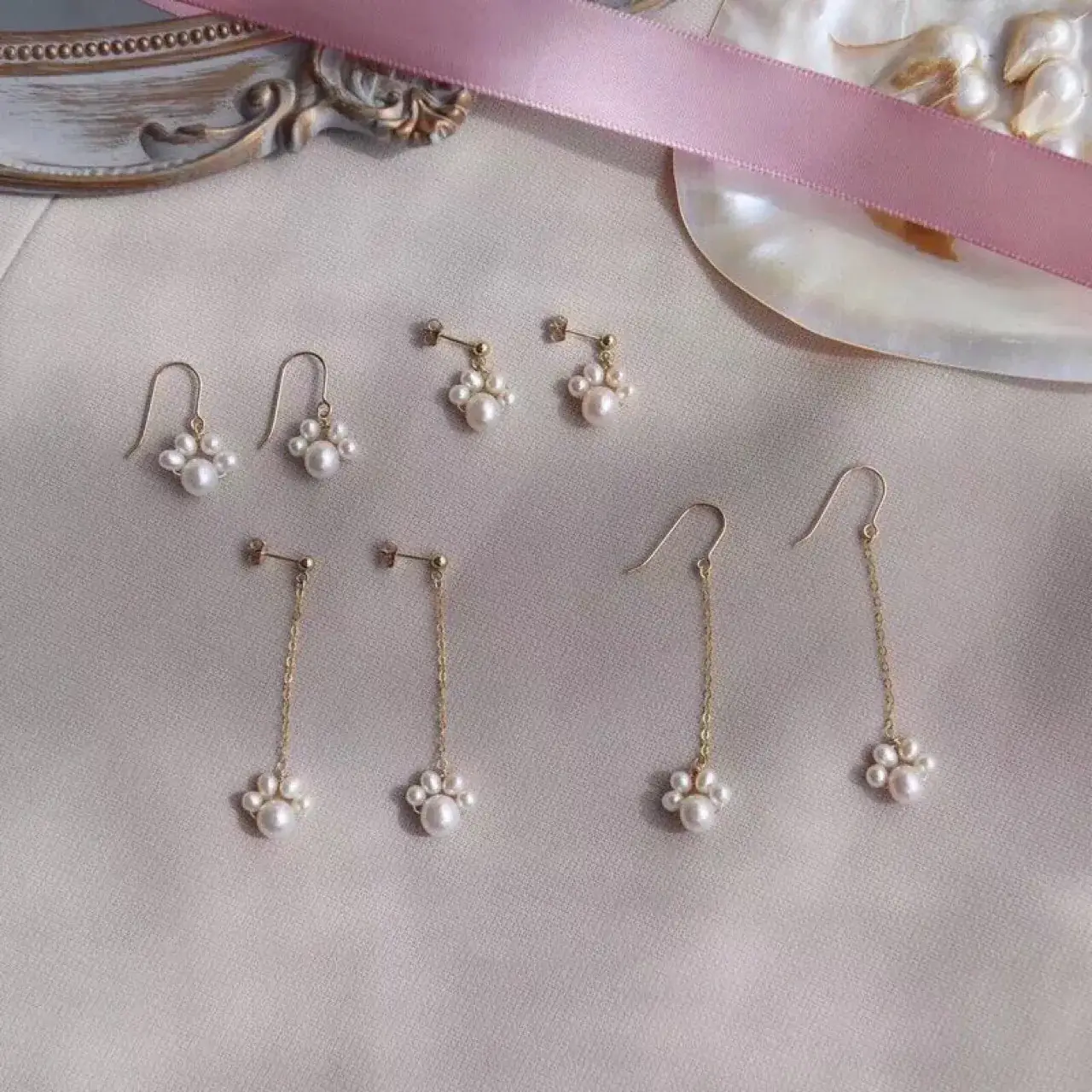 Pearl Earrings 3-4mm Women's 925 Silver — feature 1