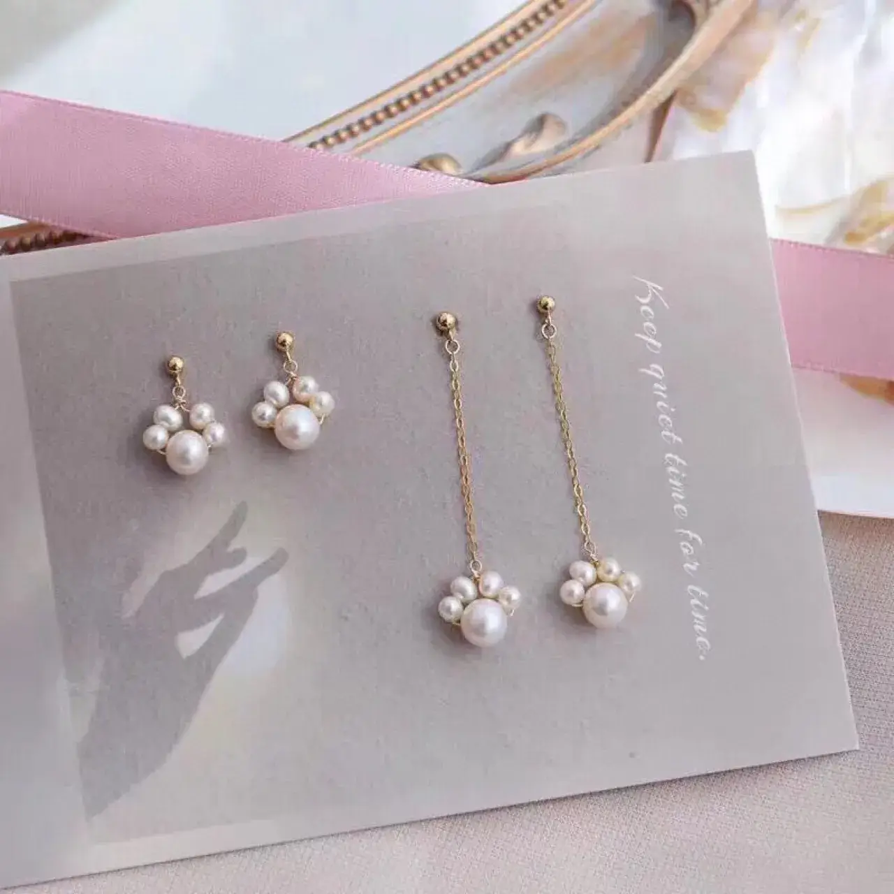 Pearl Earrings 3-4mm Women's 925 Silver — feature 2