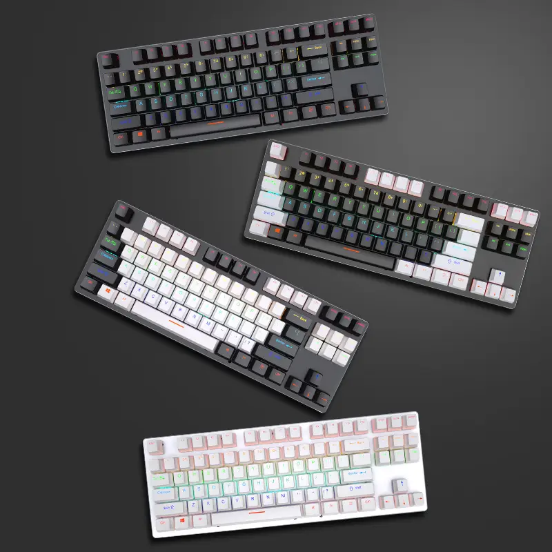 Crack K550 Mechanical Keyboard Green Shaft Hot Plug Office E-sports Punk Computer Games Russian Wired Keyboard - Image 4