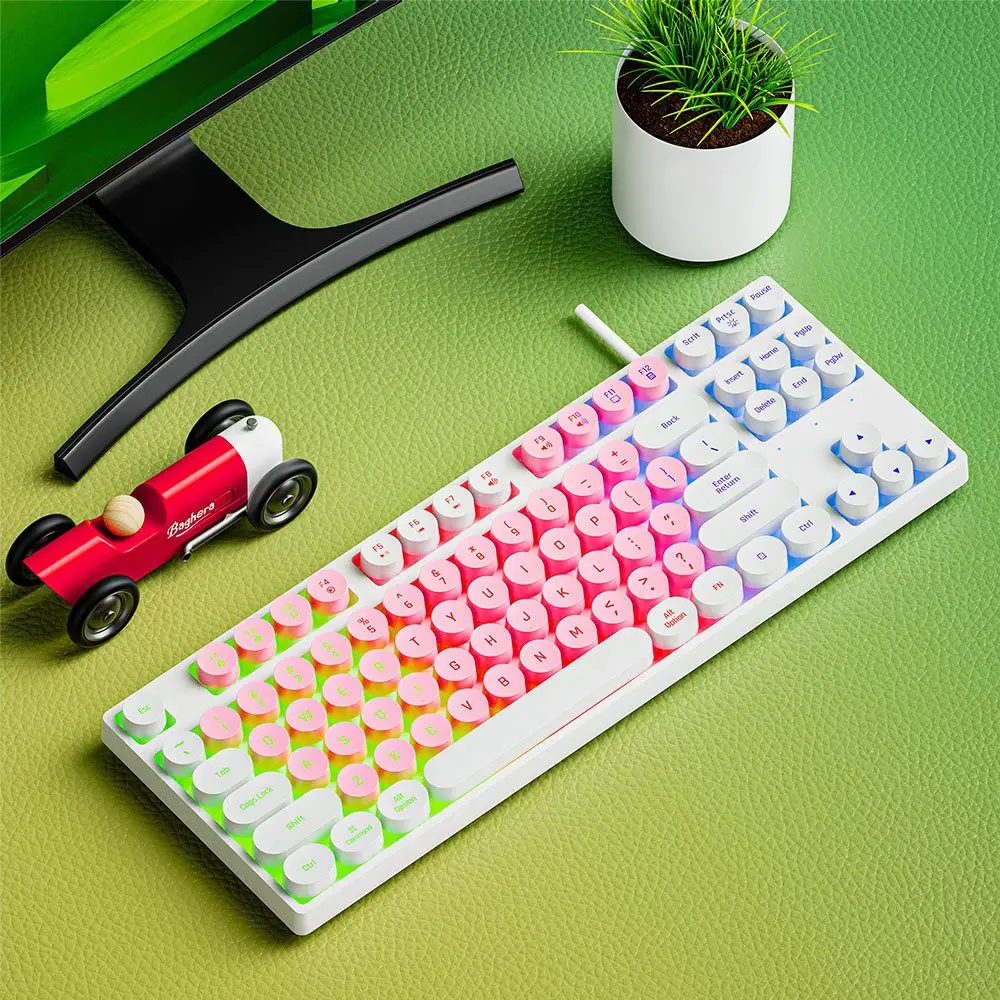 Crack K550 Mechanical Keyboard Green Shaft Hot Plug Office E-sports Punk Computer Games Russian Wired Keyboard - Image 2