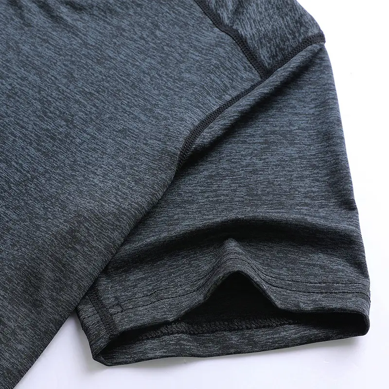 Men Blue Ice Silk Round Neck T-Shirt Medium - Image 7