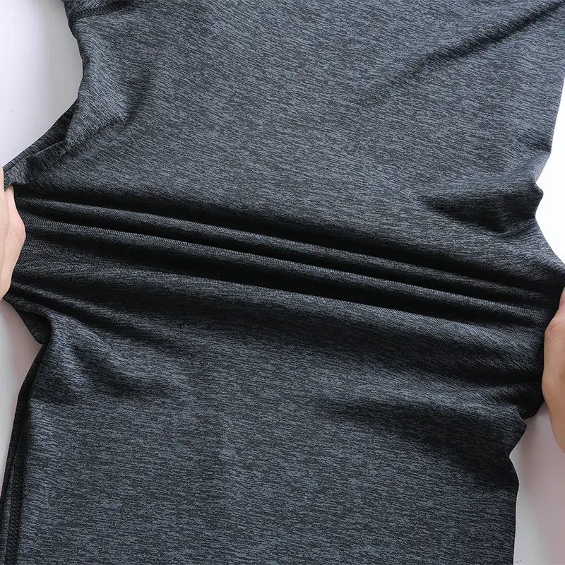Men Blue Ice Silk Round Neck T-Shirt Medium - Image 8