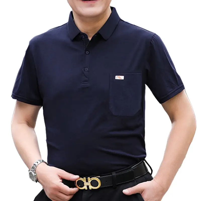Father's Day Grey Cotton Polo T-Shirt for Men - Image 5