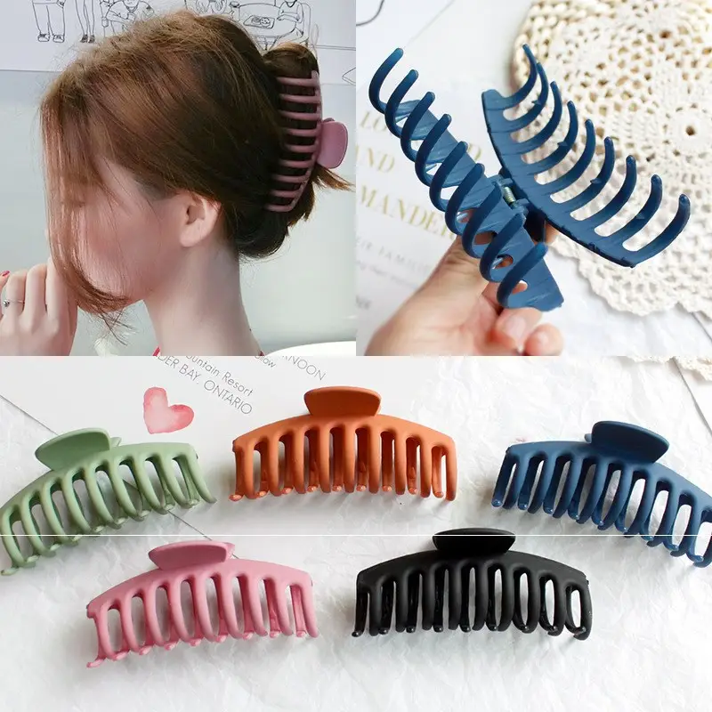 Blue Large Hair Clip for Women Back of Head Bathing - Image 2