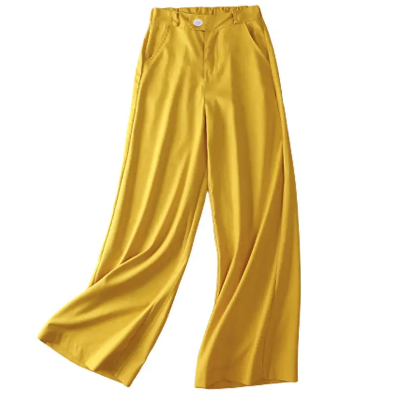 Summer Wide-leg Yellow Pants 2020 Loose Draping - Image 11