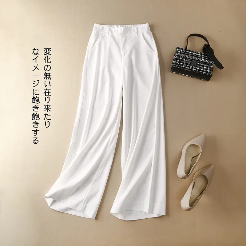 Summer Wide-leg Yellow Pants 2020 Loose Draping — feature 13