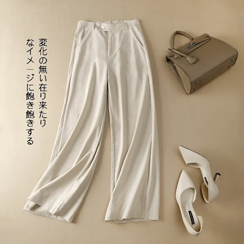 Summer Wide-leg Yellow Pants 2020 Loose Draping — feature 16