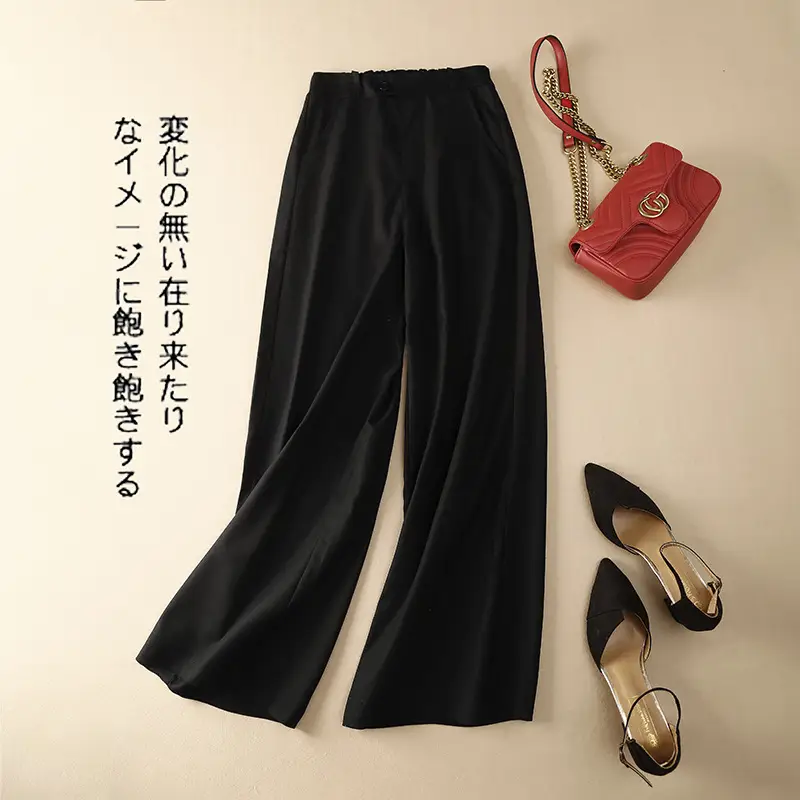 Summer Wide-leg Yellow Pants 2020 Loose Draping — feature 17