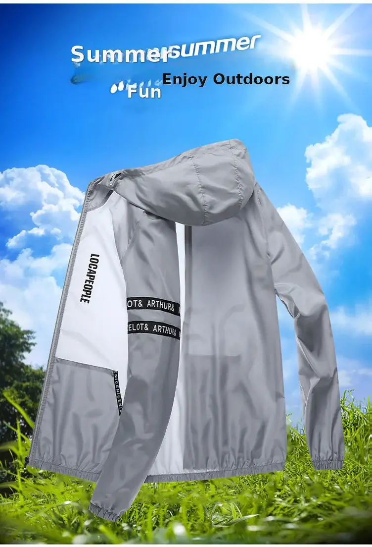Men's Neon Hooded Sun Protection Jacket — feature 2