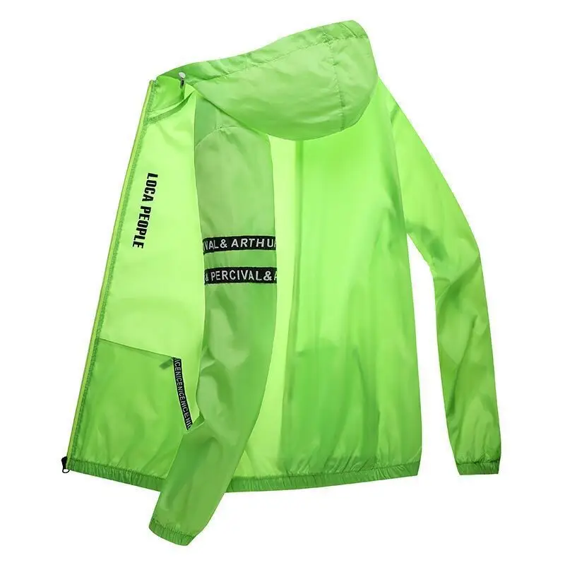 Men's Neon Hooded Sun Protection Jacket
