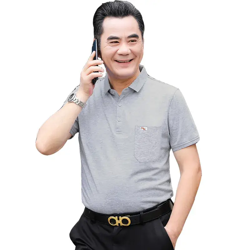 Men Blue Polo Shirt with Real Pocket for Summer Business Casual Wear - Image 3
