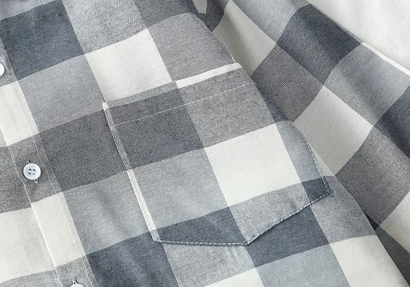 Men's Korean-style Plaid Long Sleeve Shirt