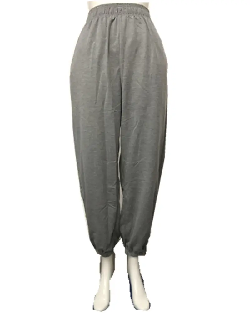 Women Cross Body Sweater Pants Set White Grey Casual