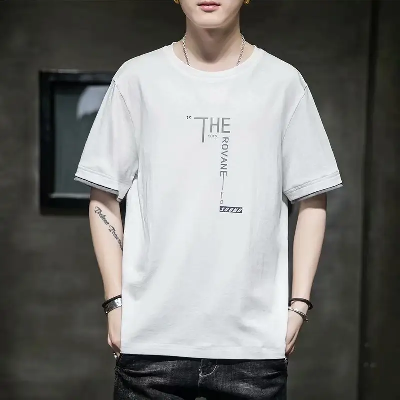 Men Grey Graphic T-Shirt Short Sleeve Summer Wear - Image 10