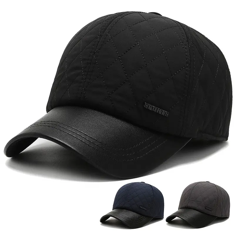 Men's Fleece-lined Navy Cap with Buckle - Image 4