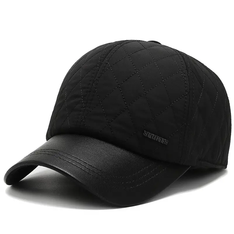 Men's Fleece-lined Navy Cap with Buckle - Image 2