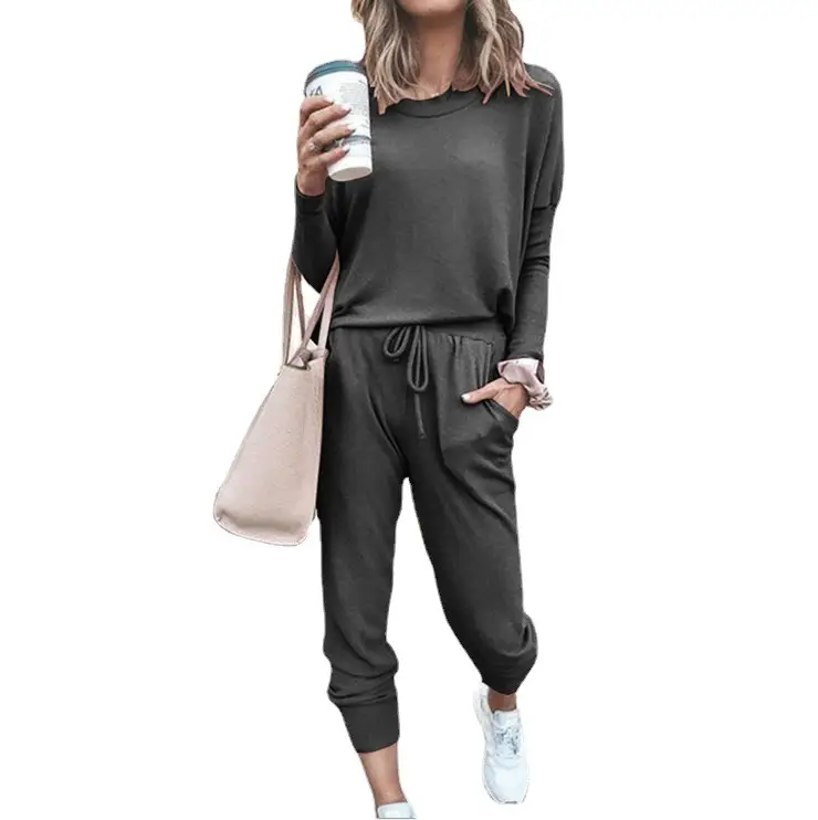 2024 Women's Grey Long Sleeve Sweatshirt Track Suit - Image 10