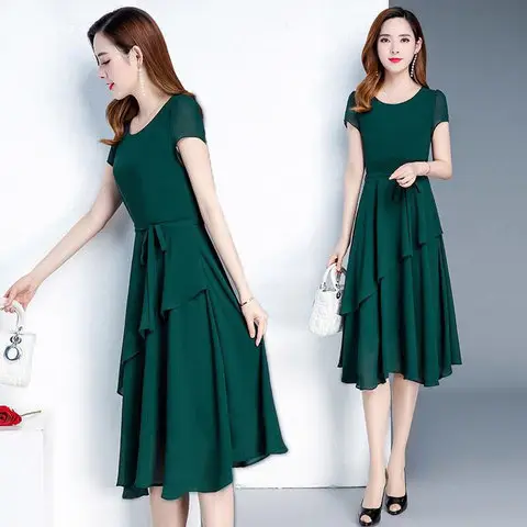 2023 Korean Style Women's Maroon A-Line Skirt Dress - Image 7