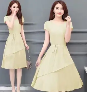 2023 Korean Style Women's Maroon A-Line Skirt Dress - Image 10