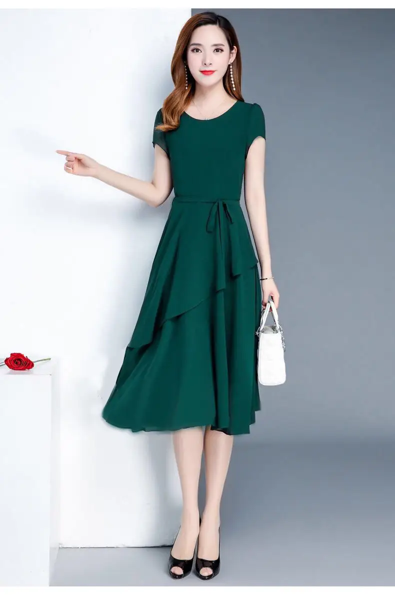 2023 Korean Style Women's Maroon A-Line Skirt Dress — feature 12