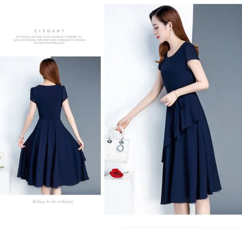 2023 Korean Style Women's Maroon A-Line Skirt Dress — feature 8