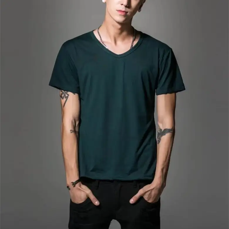 Men Black Cotton Slim Fit T-Shirt Short Sleeve Round Neck — feature 4