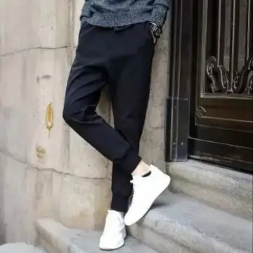 Men's Ankle-Tied Harem Pants Black Spring Summer - Image 6