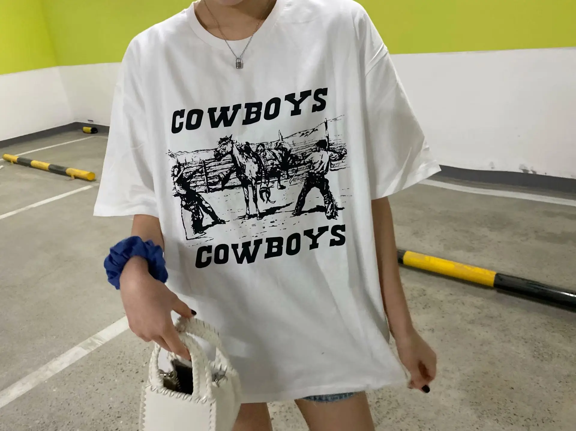 Women American T-Shirt Cowboy Print Loose Short Sleeve - Image 4