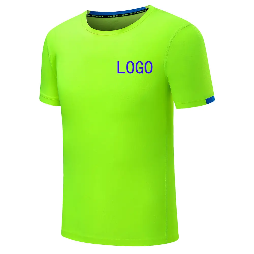 Men Blue Quick-Drying T-Shirt Round Neck Breathable - Image 12