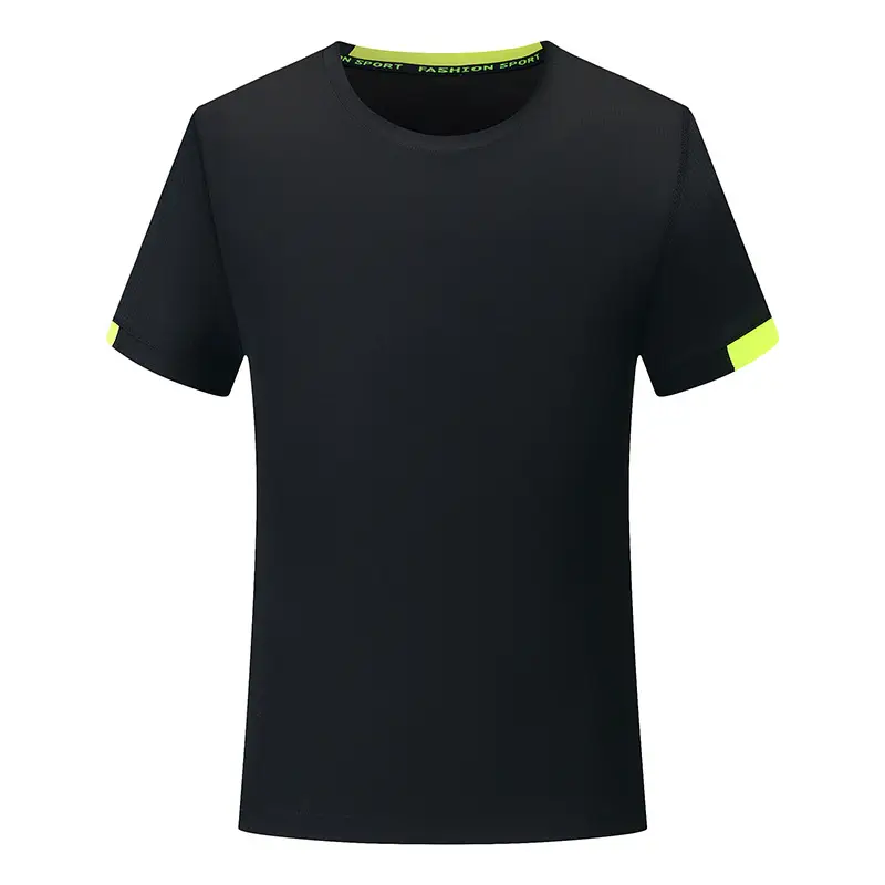 Men Blue Quick-Drying T-Shirt Round Neck Breathable - Image 4