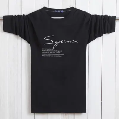 Men Korean Style Long Sleeve T-Shirt White