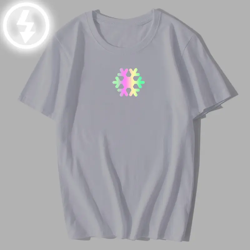 One-cut Plum T-shirt with Snowflake Print for Teenagers - Image 2