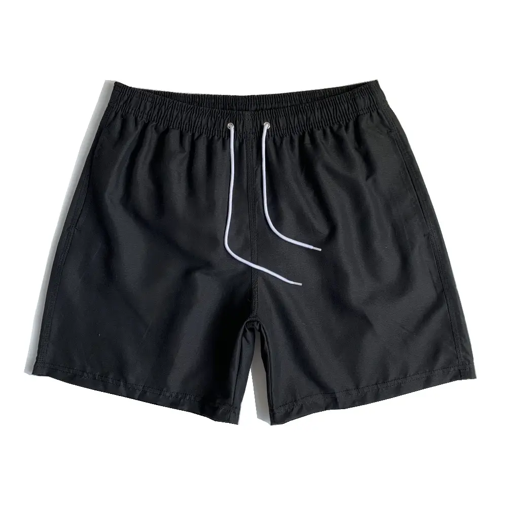 Black Polyester Beach Shorts for Men Quick-Dry Swimming - Image 2